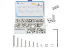 WZHUIDA 330 Stück M4 Schrauben Set, Edelstahl Linsenkopf Metrisch Innensechskant Muttern und Unterlegscheiben Sortiment, Gewindemaschinen Sechskantschrauben