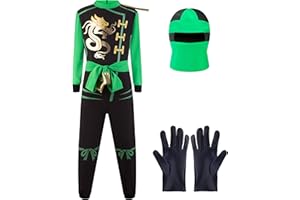 Katara 1771-01 - Ninja Kostüm Anzug, Kinder, Verkleidung Fasching Karneval, Größe S, Grün Schwarz