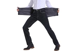 ziilay Thermojeans Herren Thermohose Schneehose gefütterte Winterhose Winterjeans mit Fleece gefüttert Hosen