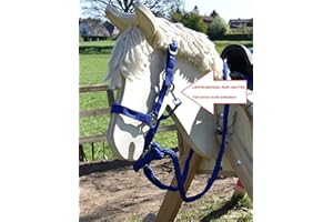 Helga Kreft 50052 Halfter für Gartenpferde OHNE FÜHRSTICK, blau, größenverstellbar mit Chrombeschlägen