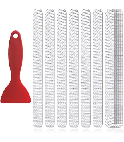 SeKi Strisce Antiscivolo Trasparenti 17 Pezzi 65x3 Cm - Per Scale, Doccia, Vasca, Classe R9, Adatte A Piedi Nudi