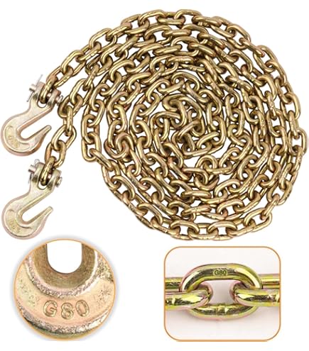 Aazon.co: 5/16" Trailer Safety Chains With Hooks G80 Trailer Chains With 4 X G70 Clevis Safety - View #10