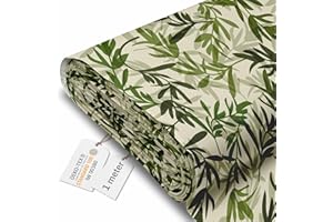 DreamRoots Tela impermeable por metros 600D 220g/m - Tela para tapizar sillas, cojines, sofas - Lona impermeable exterior 160 cm ancho Vintage Green Leaves 1M