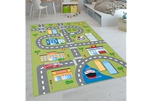‎PACO HOME Paco Home Kinderteppich Teppich Kinderzimmer Spielteppich Junge Mädchen Modern rutschfest, Grösse:80x150 cm, Farbe:Grün 3