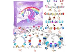 ZOOI Unicorn Gifts for Girls Gifts for Teenage Girls, Gifts for 5-13 Year Old Girls, Jewellery Making Kit, Charm Bracelet Making Kits for Girls, Arts and Crafts for Kids Easter Gifts for Kids