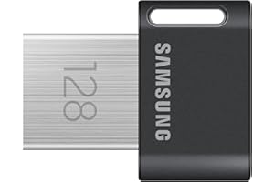 Samsung Clé USB FIT Plus Type A, 128 Go, 400 Mo/s en lecture, Clé USB 3.1, compacte avec porte-clés, gris, ‎MUF-128AB/APC