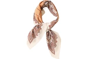Prettystern Foulard en soie et coton 65/65 cm pour femmes et hommes printemps été écharpe en soie