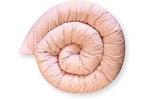‎BEBELOO Bebeloo Bettschlange Bettkissen Seitenschläferkissen Nackenrolle Schlafkissen Kuschelschlange Stillkissen Zierkissen Zugluftstopper Body Pillow Baumwolle (Rosa Punkte, 300 cm)