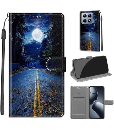 Xiaomi 14T Pro Hülle – Leder Flip Case Mit Kartenfach, Standfunktion & Magnetverschluss – Design Sonnenuntergang
