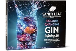 Sandy Leaf Farm Gin Making Kit – 5 Bottle, Colour Changing Infusing Kits – Valentine's Day Gift Gin Gift Sets for Men and Women - Novelty Gifts