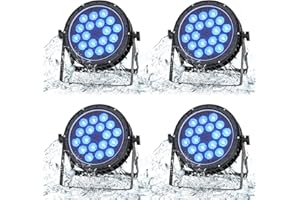 Erreyht 4 PCS 180W IP65 étanche Par LED, RGBW Imperméable Lumiere Par avec Cordon D'alimentation étanche, Lumiere Scène pour Jours de Pluie Piscines Extérieur Bar Fête