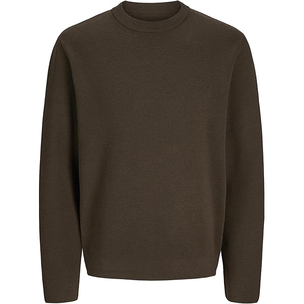 Jack & Jones PREMIUM JPRBLAMILANO STITCH CREW NECK - Trui - stone gray/bruin