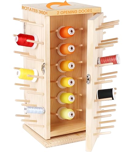 Holz Garn-Organizer Wandregal – Für 48/54 Spulen, Mit Montageset, Nähgarn-Regal Aus Kiefernholz