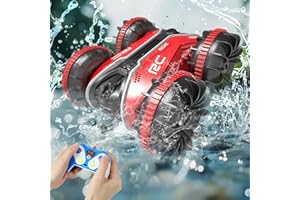 Kazaigou Amphibienfahrzeug Ferngesteuertes Auto 3+ Jahre,RC Auto Car Spielzeug ab 3 4 5 6 7 8 9 Jahre Jungen Weihnachten Geschenk Junge 3+ Jahre Outdoor Spiele für Kinder Strand Wasserspielzeug Rot