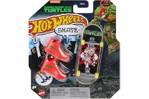 Hot Wheels Mini Skateboard Donatello Tortugas Ninja Morado HVK35 Mattel, Tabla de Skate, Ejes Rápidos, Zapatillas de Skate, Niños 5+ años