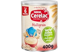 Cerelac Nestle Multigrain, Infant Cereals with Milk, No Added Sugars, From 6 months, Tin, 400g