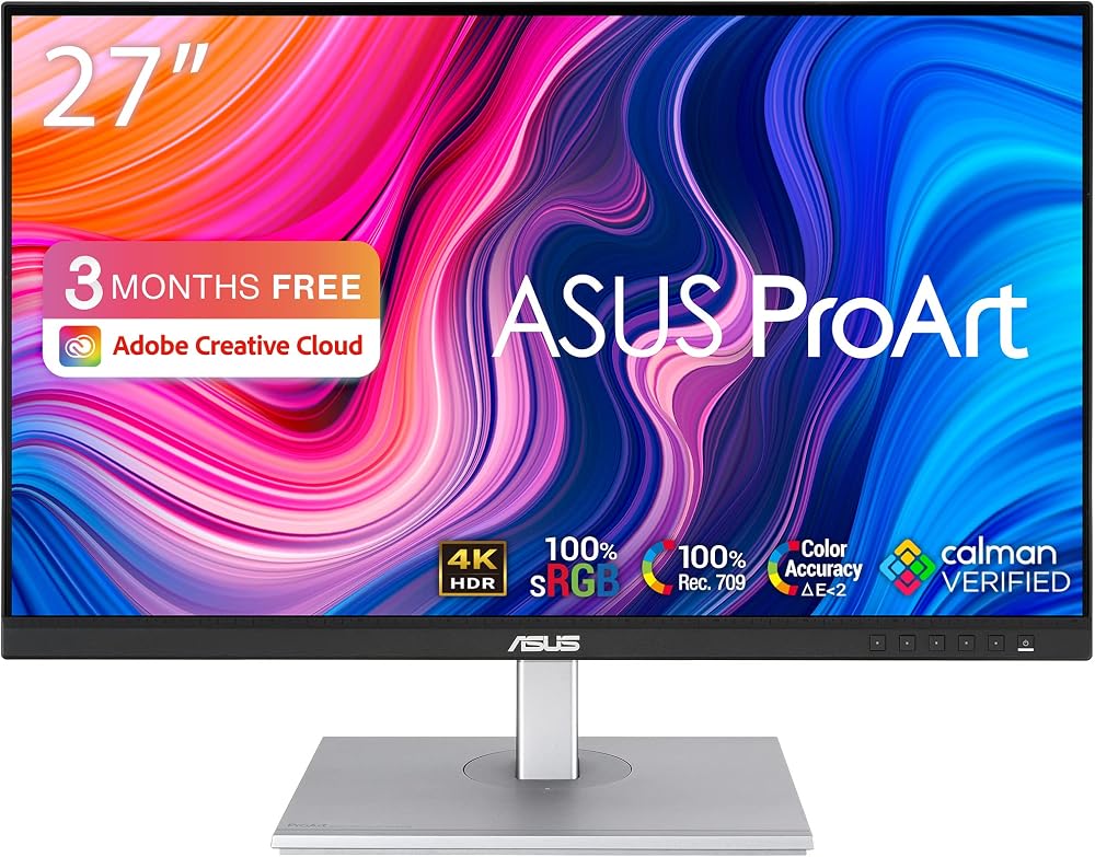 ASUS ProArt PA279CV 27 İnç 4K USB-C Profesyonel Monitör | Calman Verified, %100 sRGB, Delta E < 2, IPS, Eye Care, Yükseklik Ayarlı