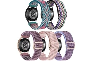GBPOOT 5 Packs Solo Loop 20mm 22mm Armband Kompatibel mit Samsung Galaxy Watch 5/Watch 5 Pro/Watch 4/Active 2/Watch 3/Watch/Gear S2/Gear S3,Einstellbares Nylon Armbänder Weiche Sport Ersatzband