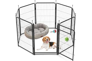 FROST IX 8 Panel Dog Pen, High 80cm Puppy Play Pen Indoor/Outdoor, Portable Detachable Pet Exercise Playpen, Pet Run Enclosures for Puppies, Cats, Rabbits and Other Animals