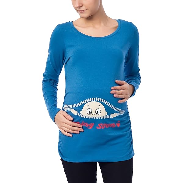 M.M.C. Best Mom Ever - Simpatica Graziosa T-Shirt Premaman Manica Lunga Per La Gravidanza (Bianco, Small