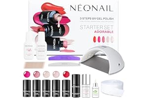NÉONAIL Starter Set ADORABLE - LED UV Lampe 21W/48 - UV Nagellack - Maniküre Set - Top - Starterset mit Lampe - Sets - Nagellack Set - Farben - Base - Manicure - Nagelset