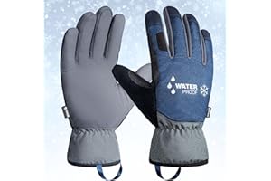 KAYGO guanti da lavoro termici impermeabili per le donne uomini, fodera in pile isolata, guanti da lavoro caldi invernali per il freddo Neve Attività all'aperto Congelatore (Blu, M, taglia 8)