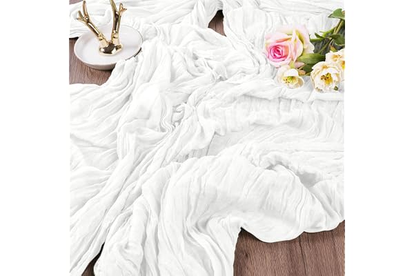 AUAUY 2 stycken silduk bordslöpare, ostduk, boho, 90 x 300 cm