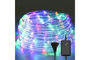 Jiubiaz Lichterschlauch Aussen 10m Led Schlauch 240 Led Lichtschlauch mit Memory-Funktion Timing Controller Lichtschlauch Außen IP20 Wasserfest Lichterschlauch Innen für Party Hochzeit Bunt
