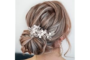 ‎BENPEN Braut Haarschmuck Hochzeit Haarkämme, Kristall Perlen Brautschmuck Haarkamm, HandgefertigtPerle Kopfschmuck Haarnadeln für Frauen Mädchen (6.6”, Silber)