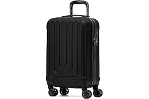 Flight Knight Lekka walizka kabinowa Premium Hard Shell - 8 kółek spinner - wbudowany zamek boczny i port USB - Luggage przeznaczony do ponad 100 linii lotniczych, w tym easyJet, Ryanair i