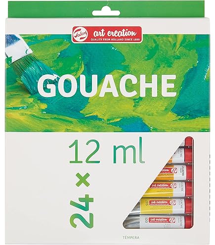 Talens Plakkaatverf Extra Fijn - Basisset 10 x 20 ml Tubes - Matte, hoog gepigmenteerde Afwerking - Gebruiksklare Aluminium Tubes - Stevige Kartonnen Doos met Kleurstalen