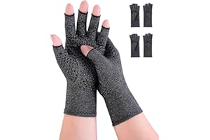 Donfri 2 Paires Arthrite Gants Mitaine pour Arthrose Maintien Poignet – Taille M - Noir