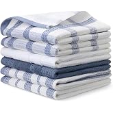 Amazon Basics 100% Organic Cotton Waffle Textured Kitchen Towels - Ultra Absorbent, Quick Dry, Lint Free, 15 x 25 Inches, Pac