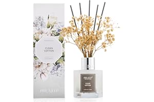 ‎AIRKEEP Airkeep Raumduft Clean Cotton Duft, Frische Baumwolle Reed Diffuser mit 8 Duftstäbchen, Lufterfrischer für Badezimmer, Wohnung, Heimdekoration, 100ml