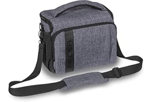Pedea Torba na aparat na lustrzankę DSLR SLR, etui na aparat systemowy DLSM z pokrowcem przeciwdeszczowym, kompatybilny z EOS 4000D 2000D 850D 250D, Alpha 7 IV, D7500 D5600 D3500, modny szary, rozmiar