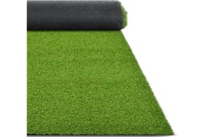 casa pura Erba Sintetica con Manto di Varie Altezze (da 14 a 50 mm) | Prato Finto da Esterno Drenante, Riviera - 14 mm | Rotoli di Varie Misure - 100x100 cm