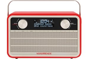 Nordmende Transita 120 tragbares DAB Radio (DAB+, UKW, 24 Stunden Akku, Aux In, Wecker, 2 Weckzeiten, Sleeptimer, Snooze-Funktion, Kopfhöreranschluss) rot