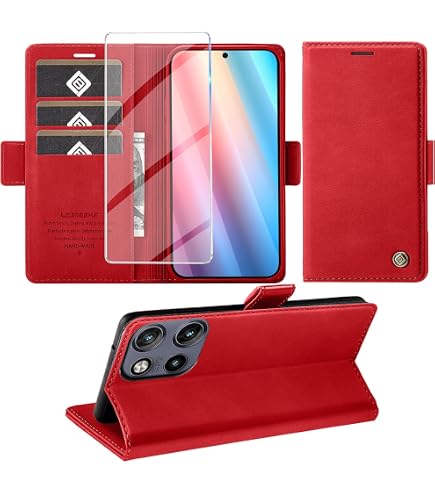 BoerHang Protettivo Custodia per Motorola Moto G53, Slot per Schede, Staffa, Cover Pelle PU Flip Portafoglio per Motorola Moto G53.(Grigio