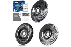 OBA Disco abrasivo de madera para amoladora angular de 115 mm, 3 unidades de madera, extracción de tocones, disco de fresado para moler, tallar formas - orificio de enfriamiento automático