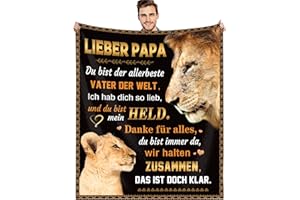 ‎G-DAKE G-dake Geschenke für Papa Vater Geburtstag Geburtstagsgeschenk von Tochter Sohn Geschenkideen für Vatertagsgeschenk Weihnachten Erntedank, Papa Decke Kuscheldecke Flauschig 130x150cm