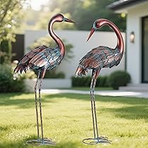 Yeomoo 96cm Bleu Métal Héron Oiseaux Decoratifs Jardin Exterieur - Pour La Maison, Le Jardin, Le Patio, Le Porche, La Pelouse,Cadeaux Pour