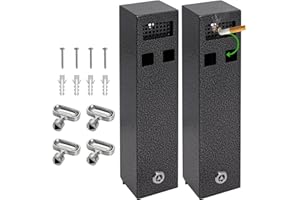 GEKUFA Cendrier Mural pour Extérieur Verrouillable 2 Pièces, Cendrier en Feuille Galvanisée Carré pour Restaurants, Hôtels et Bureaux (Gris Fumée)