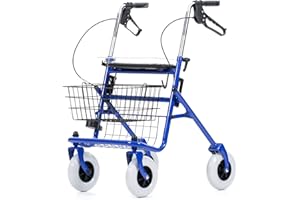 REHASHOP Rollator Vita - inkl. Korb, Tablett, Stockhalter und Pannensichere PU Bereifung