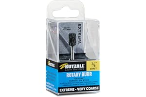 Kutzall Extrem-Zylinderfräser, 1⁄8" Schaft, sehr grob - Holzbearbeitungsaufsatz für Dremel, Foredom, DeWalt, Milwaukee. Abrasives Wolframkarbid, 1⁄4" (6,3mm) Dia. X 1⁄2" (12.7mm) Länge, CX-14-EC