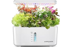 AHOPEGARDEN Indoor Garden Hydroponic Growing System: Plant Germination Kit Aeroponic Herb Vegetable Growth Lamp Countertop with LED Grow Light - Hydrophonic Planter Grower Harvest Veggie Lettuce