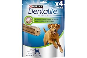 PURINA Dentalife przekąski do pielęgnacji zębów dla małych i dużych psów, redukują tworzenie się kamienia nazębnego, opakowanie 5 lub 6 dużych psów, 6 x 142 g