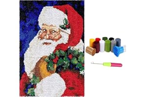 LDFHOIN Grand tapis à nouer au point de croix pour débutants, adultes ou enfants, tapisserie à nouer soi-même 69 x 102 cm