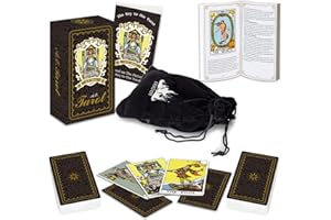 IXIGER Tarot Cards Deck with Guide Book,Tarot Cards for Beginners,Tarot Cards Set 78 Pcs,Classic Tarot Cards Deck for Expert Readers with Black Velvet Pouch Bag