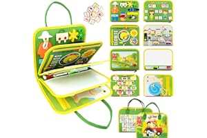 Letoya Busy Board, Montessori Spielzeug ab 1 2 3 4 Jahr, Busy Book Lernspiele Reisespielzeug für Kleinkind, Activity Board Buch für Autofahrt Flugzeug, Quiet Book für Jungen Mädchen Geschenk