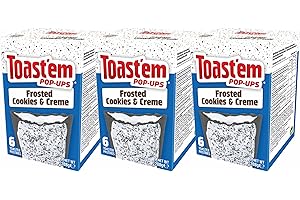 TOASTEM POP-UPS Toast'em Pop-Ups Frosted Cookies & Crème 288g x 3 Packs | 6 Toaster Pastries per Box | Toaster Pastries | American | Similar to Pop Tarts